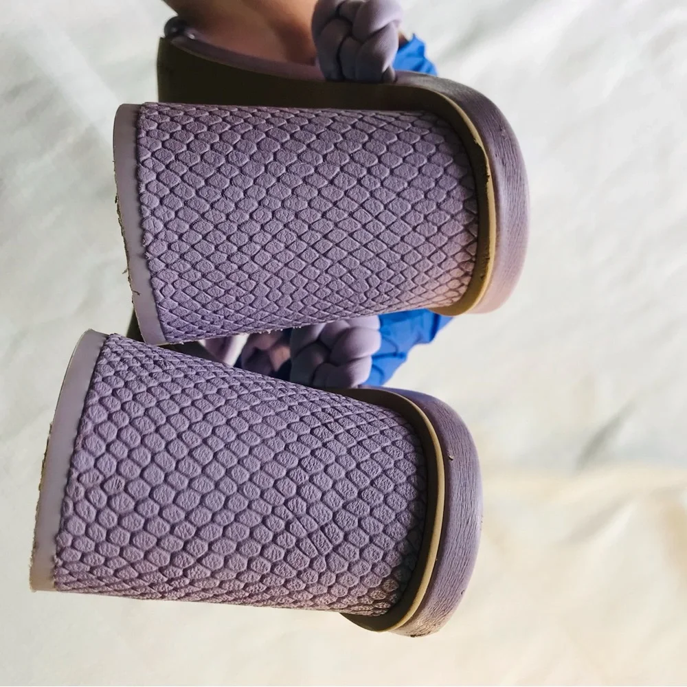 Dolce vita Braided Strap Block Heel Sandals -‎ Purple